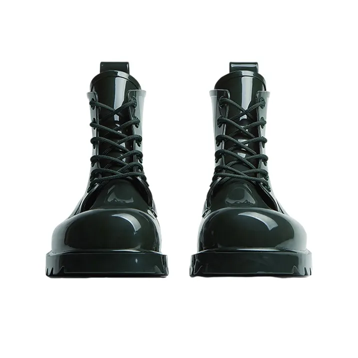 Bottega Veneta Stride Lace Up Ankle Boot Dark Green-2