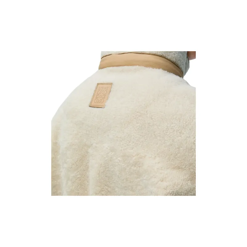 LOEWE Shearling Windproof Jacket Jackets Coats Men's Light White-6