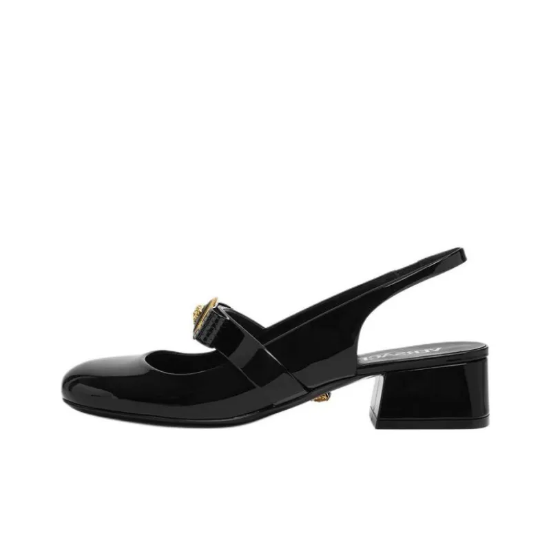 FANSIZHE Gianni Chunky Heel High Heels 3.5cm Women's Black-0