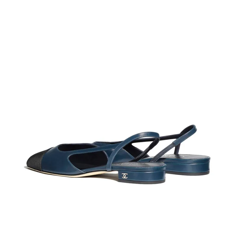 CHANEL High Heels Women's Dark Blue-3