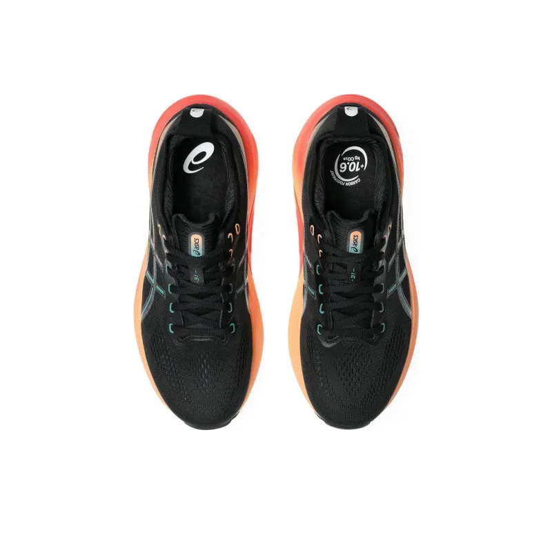 Asics Gel Kayano 31 Cushioned Abrasion Resistant Slip Resistant Low Top Running Shoes Men's Black Orange-4