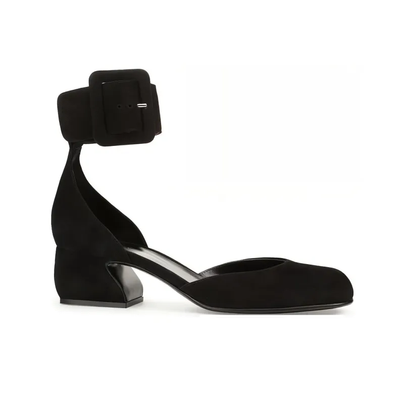 SERGIO ROSSI Chunky Heel High Heels 3.8cm Women's Black-1