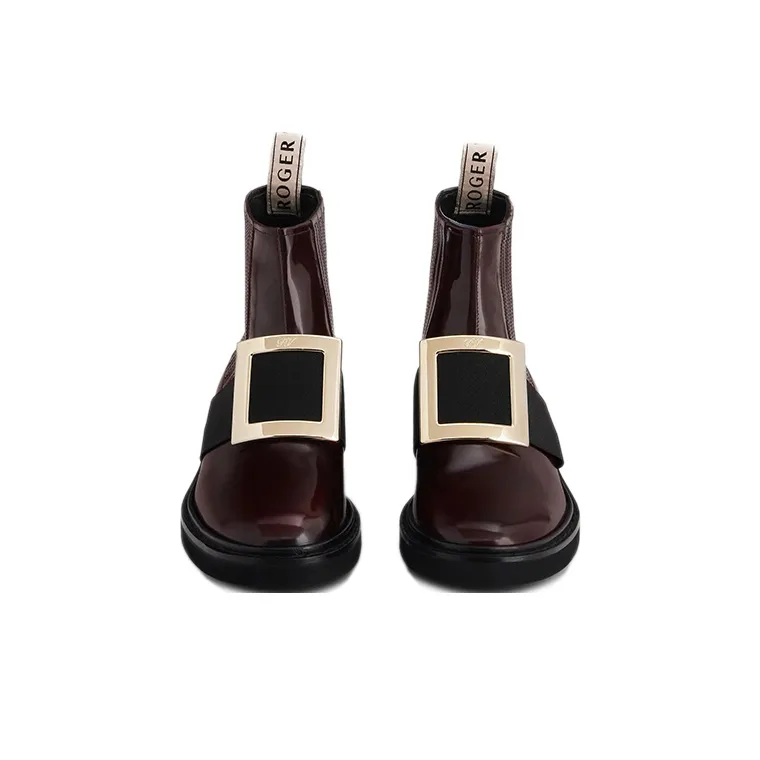 Roger Vivier Viv' Rangers Ankle Boots Women's Burgundy-3