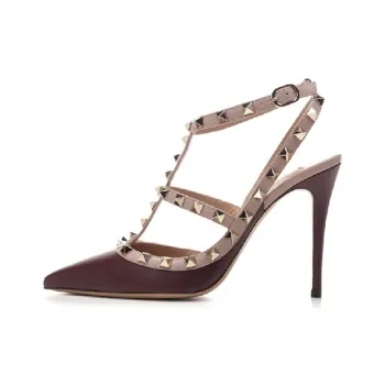 Valentino Slim Heel High Heels 10.5cm Women's Burgundy