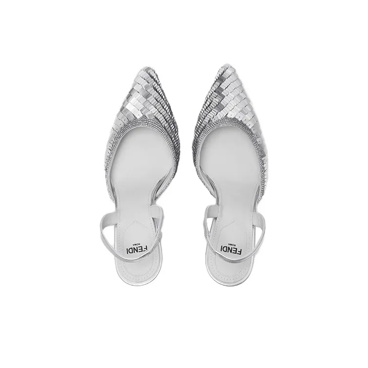FENDI Fendi First Irregular Heel High Heels 9.5cm Women's Silver-2