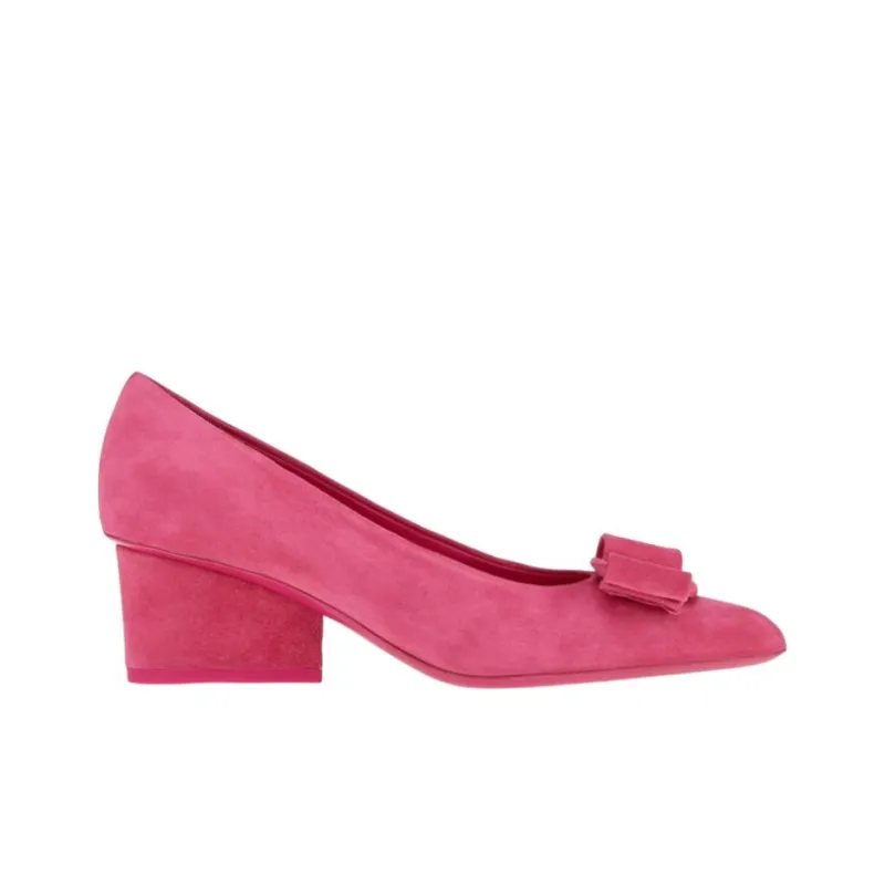 FERRAGAMO Viva Chunky Heel High Heels 5.5cm Women's Pink-1