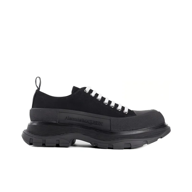 Alexander McQueen Tread Slick Lace Up Sneakers 'Triple Black'-1