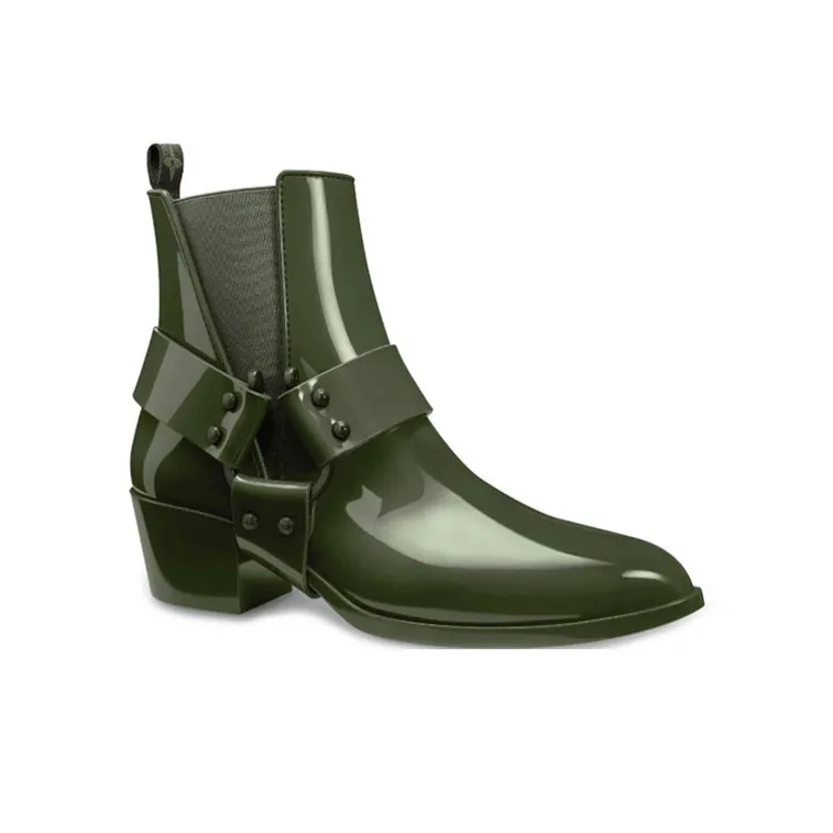 LOUIS VUITTON Rhapsody Short Chelsea Boots Women's Army Green-1