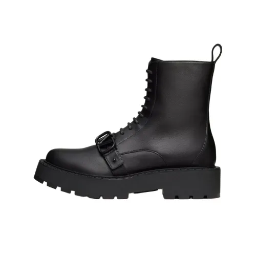 Valentino VLogo Plaque Lace Up Combat Boots Women's