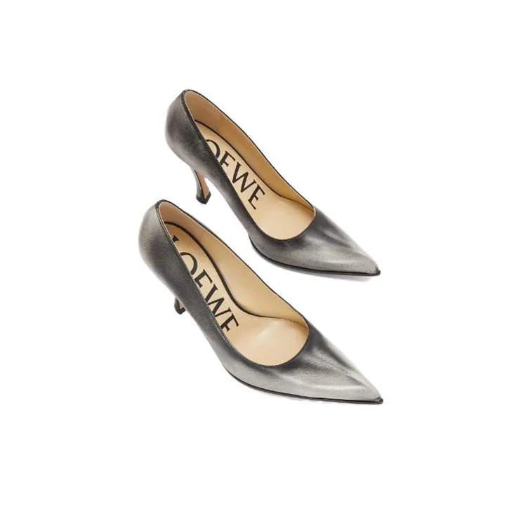 LOEWE Slim Heel High Heels Women's White Palm Flower White-3