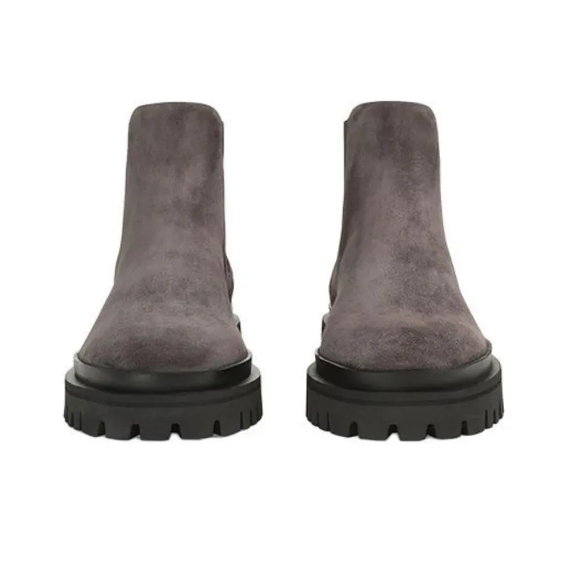 SERGIO ROSSI SR SIGNATURE Short Chelsea Boots Men's Gray-3