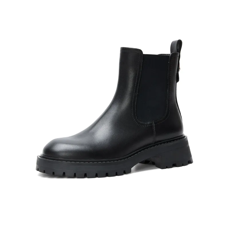 PT'SON Short Chelsea Boots Women's Black-1