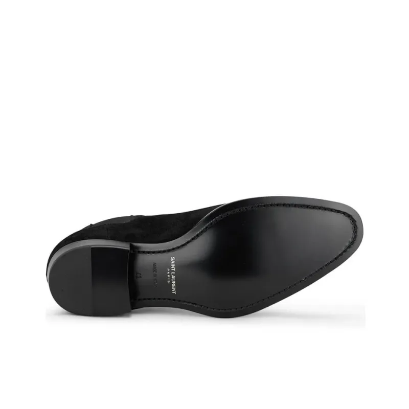SAINT LAURENT Wyatt Chelsea Boot Black Suede-4