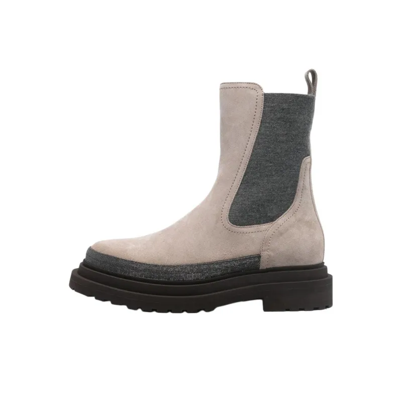 Brunello Cucinelli Suede Chelsea Boots Women's-1