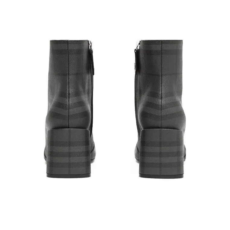 Burberry Vintage Ankle Boots Women's Black Gray-3