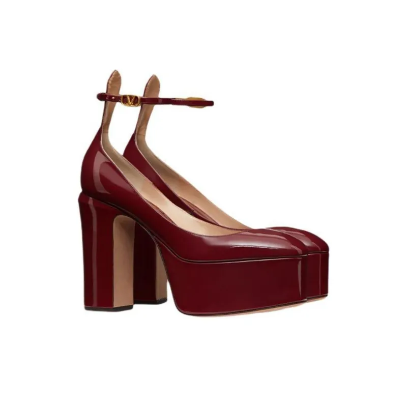Valentino Tan Go High Heels Women's Cherry-2