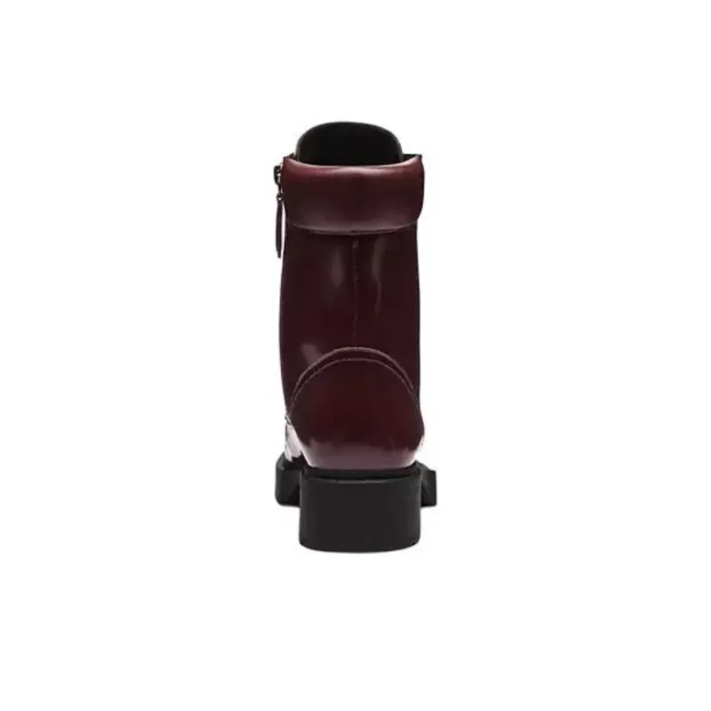 COACH Leighton Ankle Boots 3.8cm Women's Burgundy-4