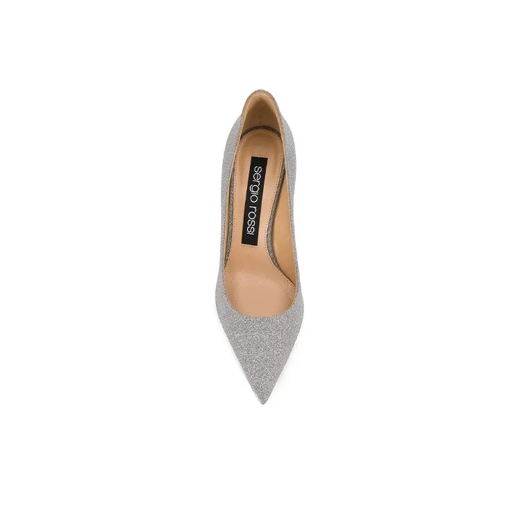 SERGIO ROSSI Slim Heel High Heels Women's Silver-3