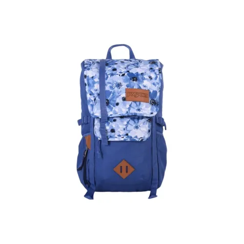 JanSport Polyester Backpack Large Size Unisex Blue And White Porcelain