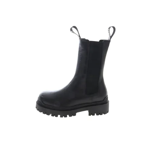 KARL LAGERFELD / Karl Lagerfeld Jeans Chunky Leather Logo Chelsea Boots Women's