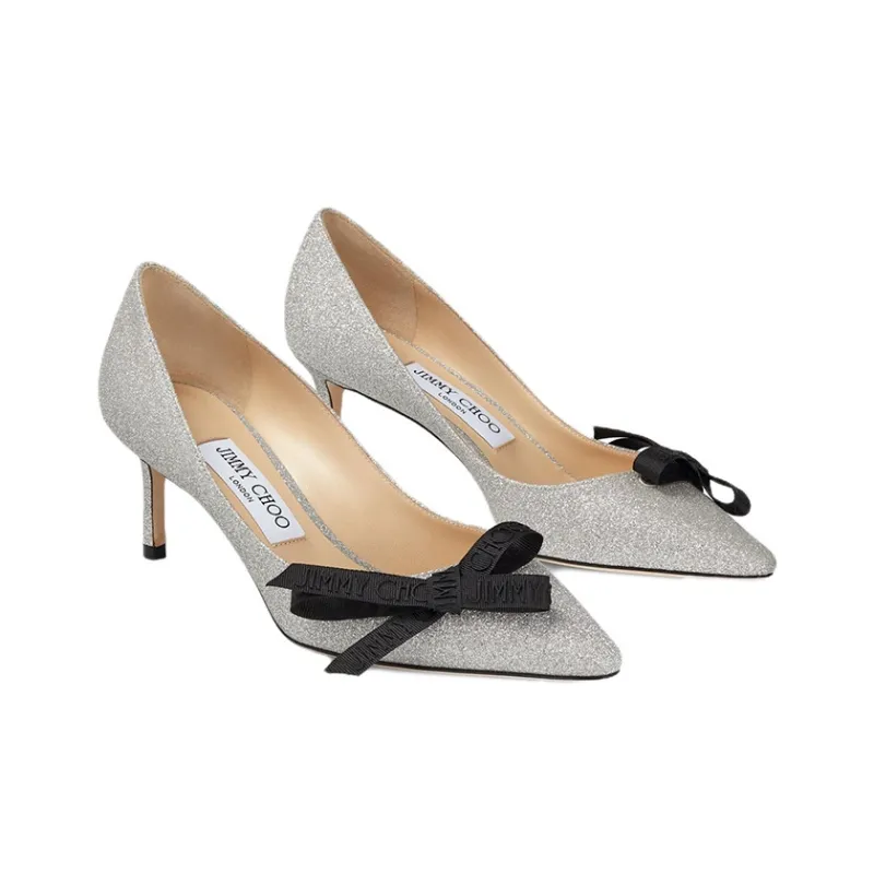 Jimmy Choo ROMY Slim Heel High Heels 6cm Women's Silver-2