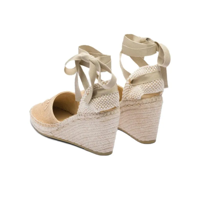 PRADA Wedge Heel High Heels 9cm Women's Light Brown-3