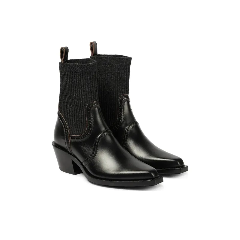 Chloé Nellie Knit-detail Boots-2