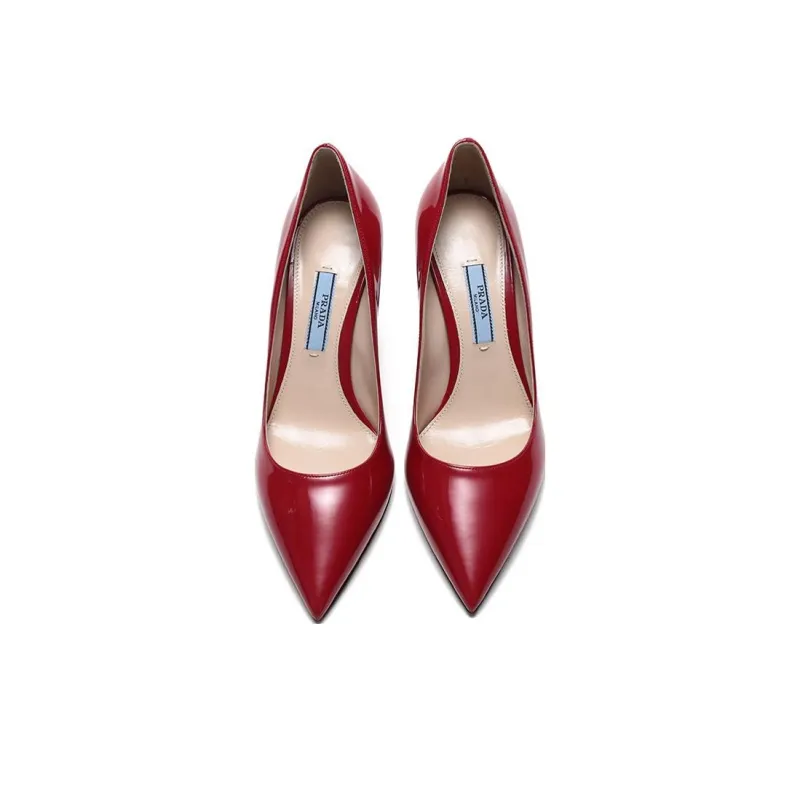 PRADA Slim Heel High Heels 8.5cm Women's Red-3