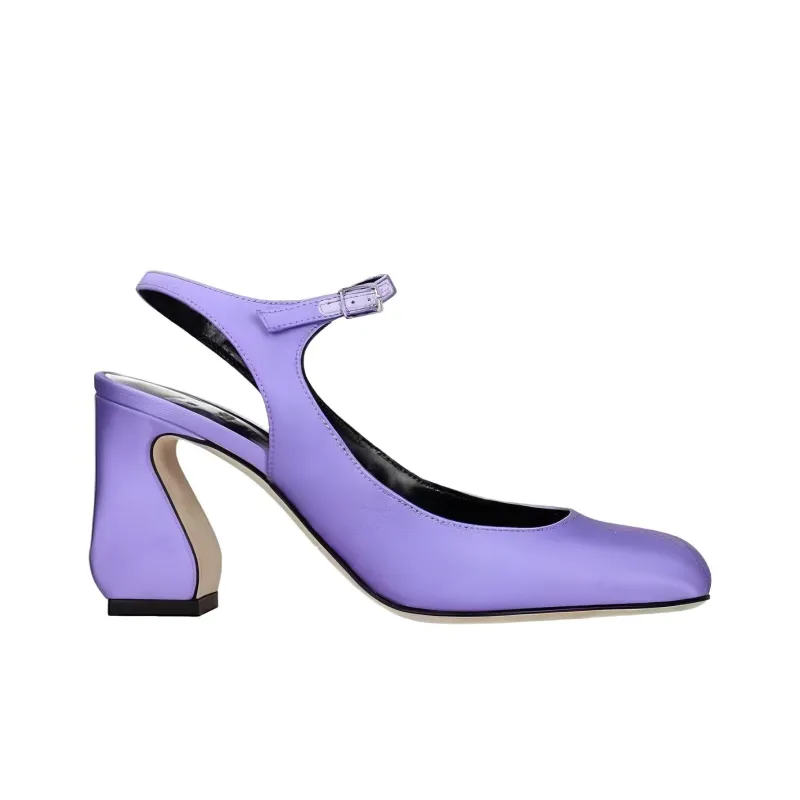 SERGIO ROSSI Chunky Heel High Heels 8.5cm Women's Purple-1