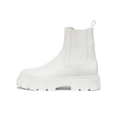 FENDI Fendi Force Short Chelsea Boots Women's White