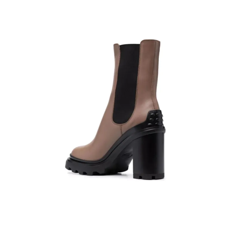 TOD'S Short Chelsea Boots Women's Umber-3