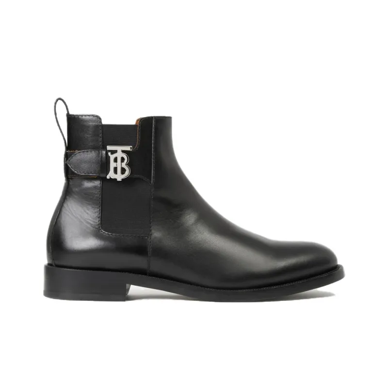 Burberry Monogram Short Chelsea Boots Men's Black-1