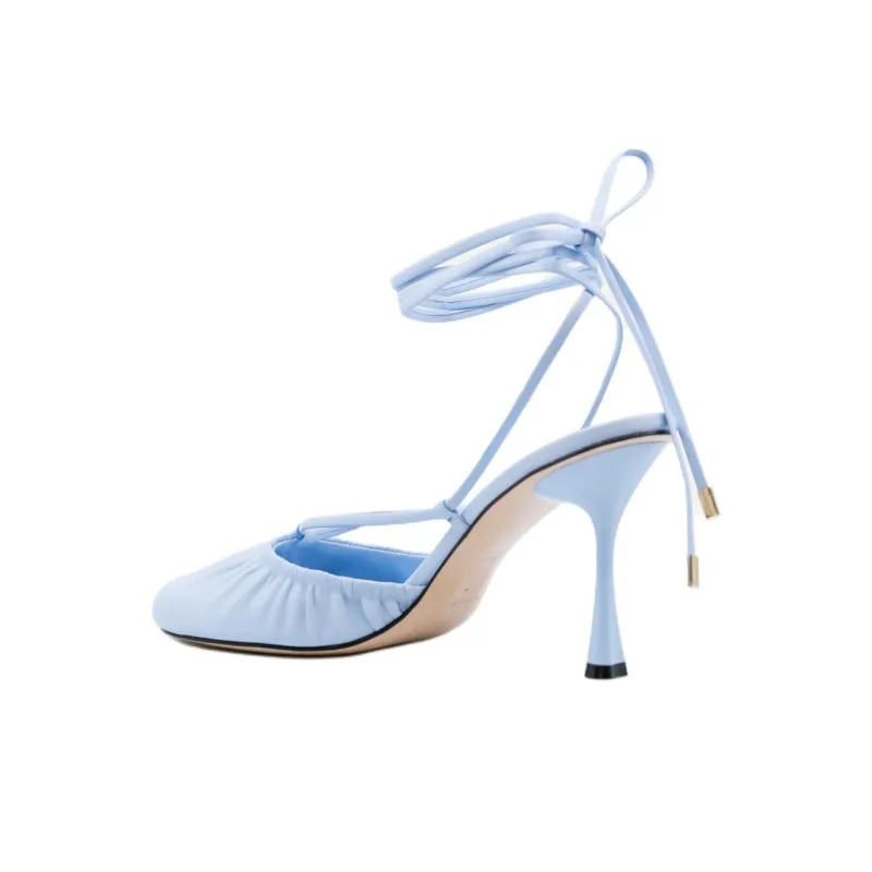 STUDIO AMELIA Ronde Slim Heel High Heels 9cm Women's Blue-2