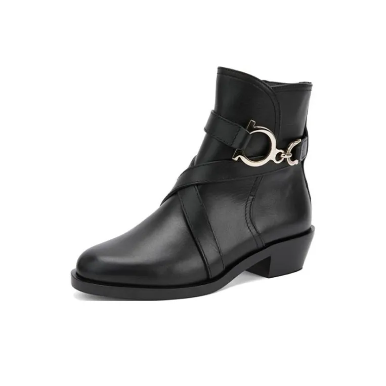 Ferragamo Ankle Boots Women's High Top Black-2