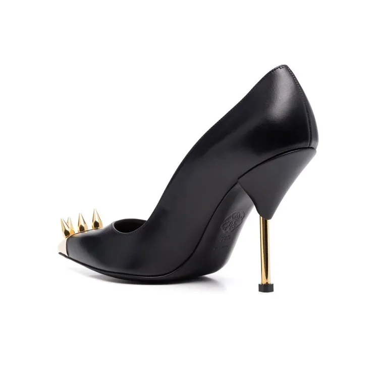 Alexander McQueen Punk Slim Heel High Heels 10cm Women's Black-3