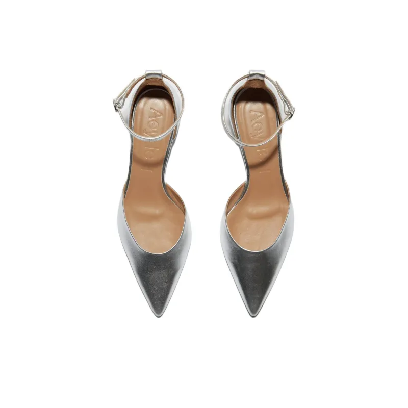 Aeyde Perrine Chunky Heel High Heels 3cm Women's Silver-3