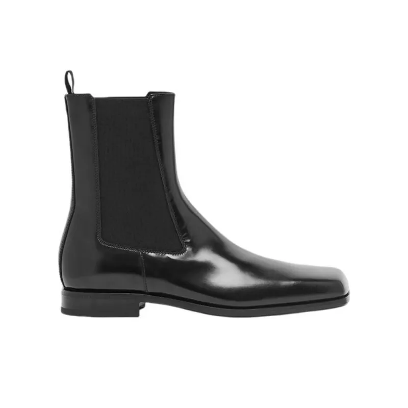 PRADA Short Chelsea Boots Men's Black-1