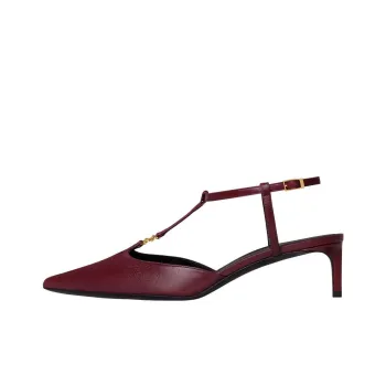 CELINE Triomphe KITTEN Slim Heel High Heels 5cm Women's Red