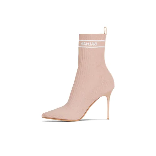 BALMAIN Pre-Owned Skye 95mm Ribbed-knit Boots