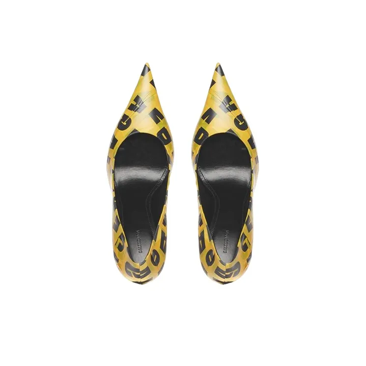 Balenciaga Knife Slim Heel High Heels 11cm Women's Yellow-3
