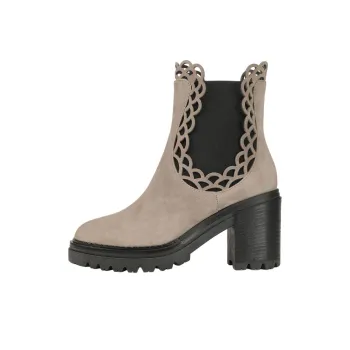 SERGIO ROSSI Sr Mermaid Short Chelsea Boots 5.5cm Women's Taupe