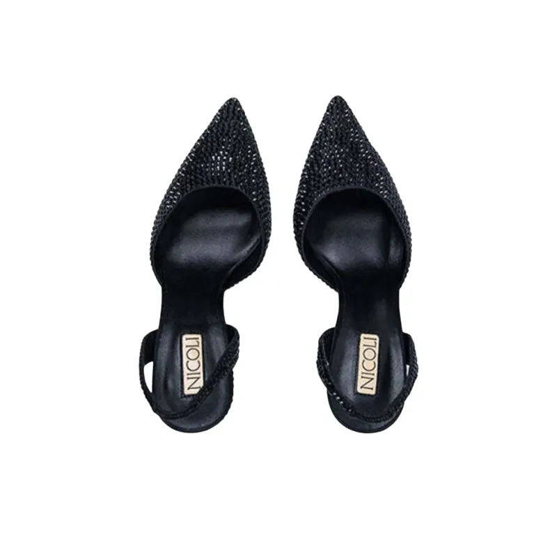 NICOLI Hayley Slim Heel High Heels 8cm Women's Black-4
