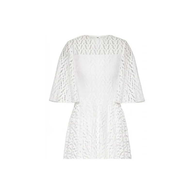 Valentino Short Sleeved Dresses Women's White-3