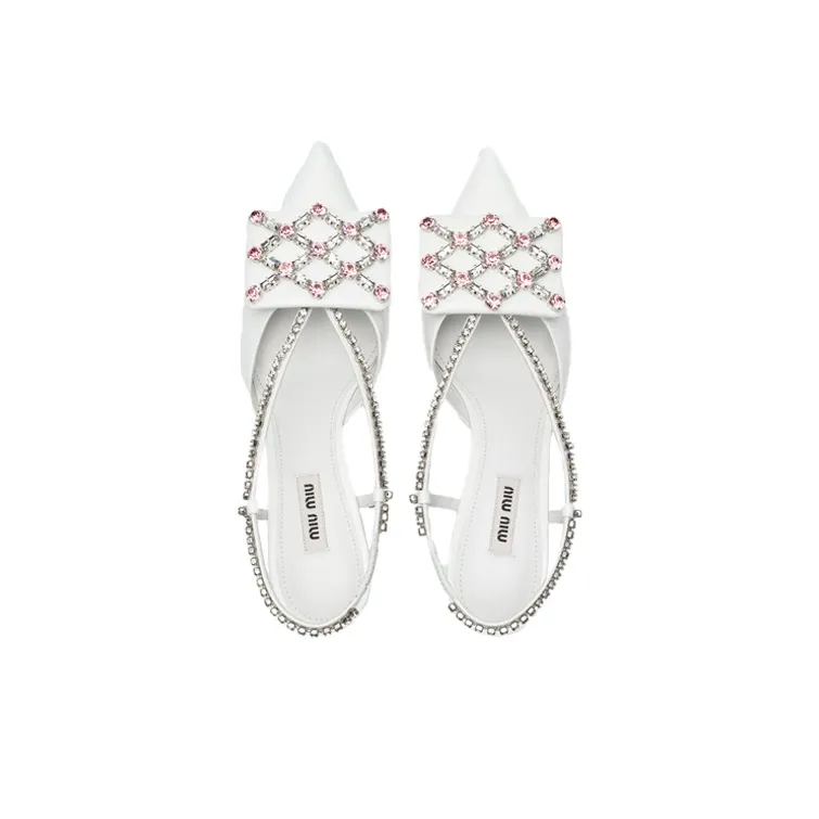 MIU MIU Cone Heel High Heels 5.5cm Women's White-3