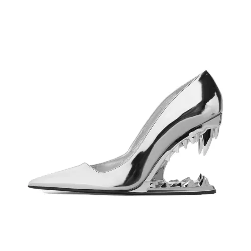 GCDS Morso Irregular Heel High Heels 11cm Women's Silver