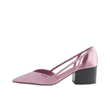 PRADA Chunky Heel High Heels 5.5cm Women's Pink