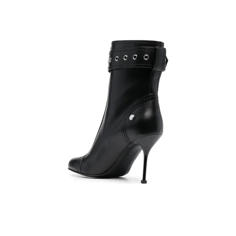 Alexander McQueen Buckle-detail 90mm Leather Boots-4