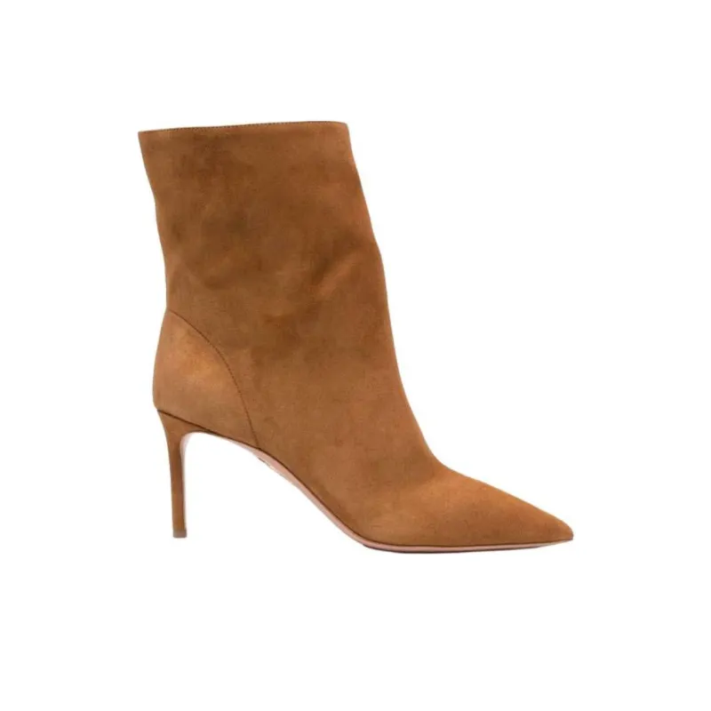 AQUAZZURA Matignon Ankle Boots 7.5cm Women's Brown-1