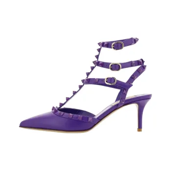Valentino Rockstud Slim Heel High Heels Women's Purple