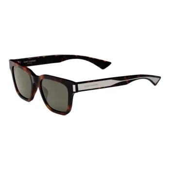 SAINT LAURENT Resin Acetate Square Sunglasses Unisex Mid Havana Brown